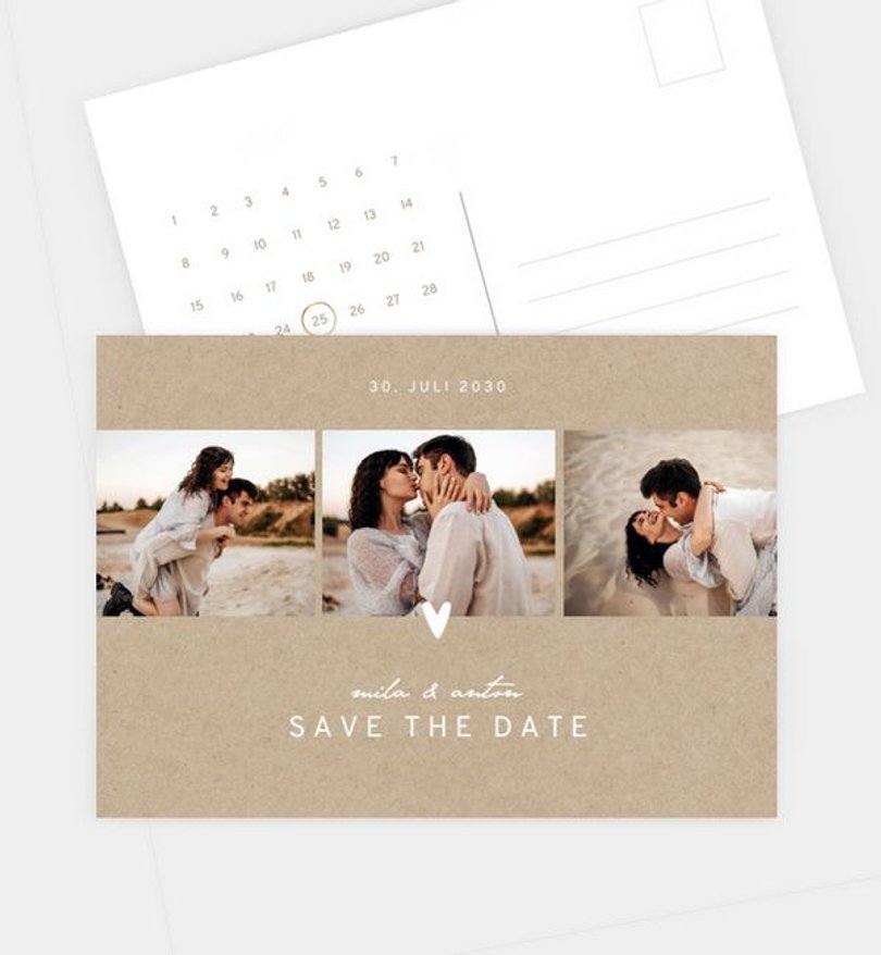 Save-The-Date Karte Hochzeit Little Heart