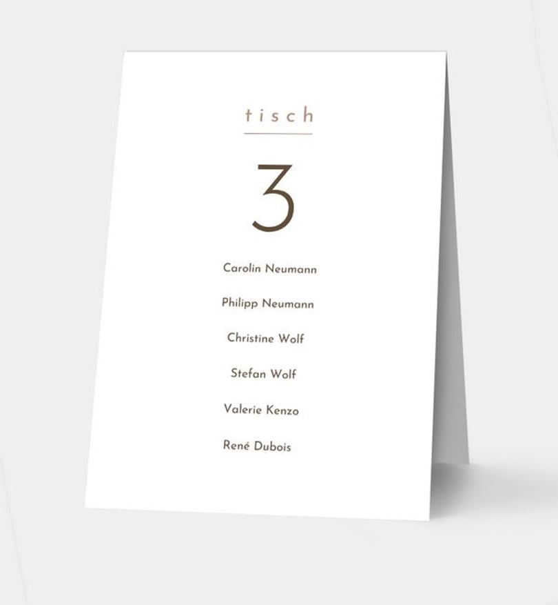 Gruppentischkarte Hochzeit Semplice