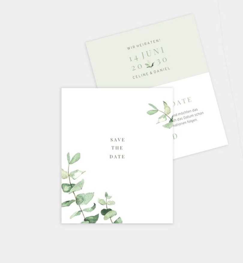 Save-The-Date Karte Hochzeit Simple Green