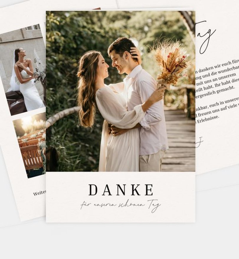 Dankeskarte Hochzeit Minimal Grace