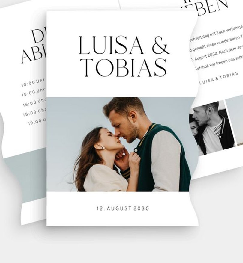 Einladungskarte Hochzeit Herzglück