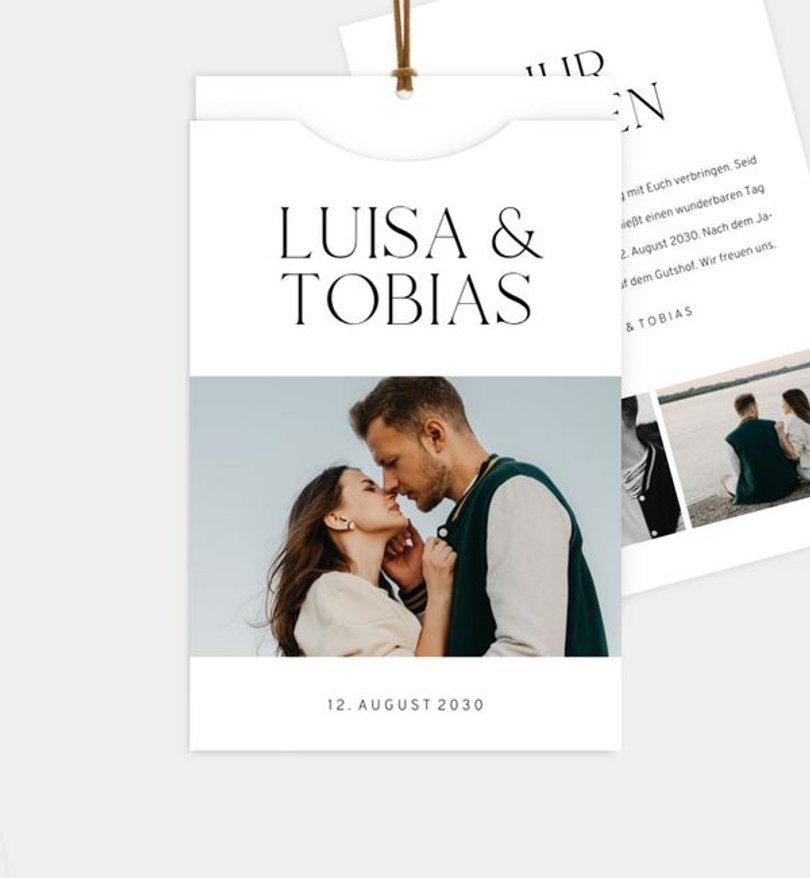 Einladungskarte Hochzeit Herzglück