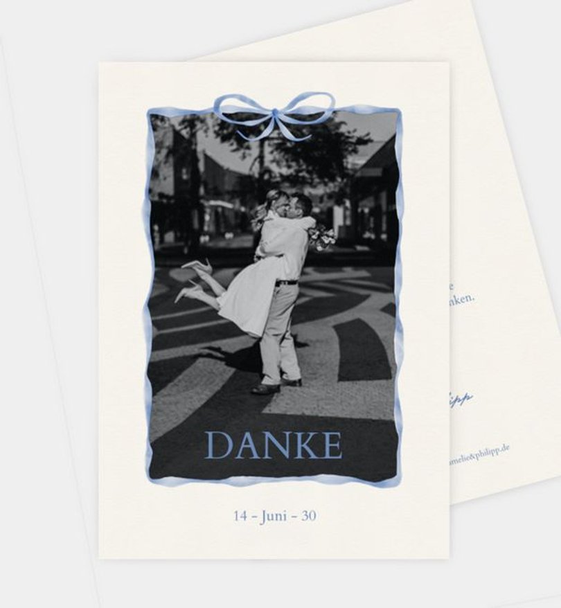 Dankeskarte Hochzeit Preppy Bow