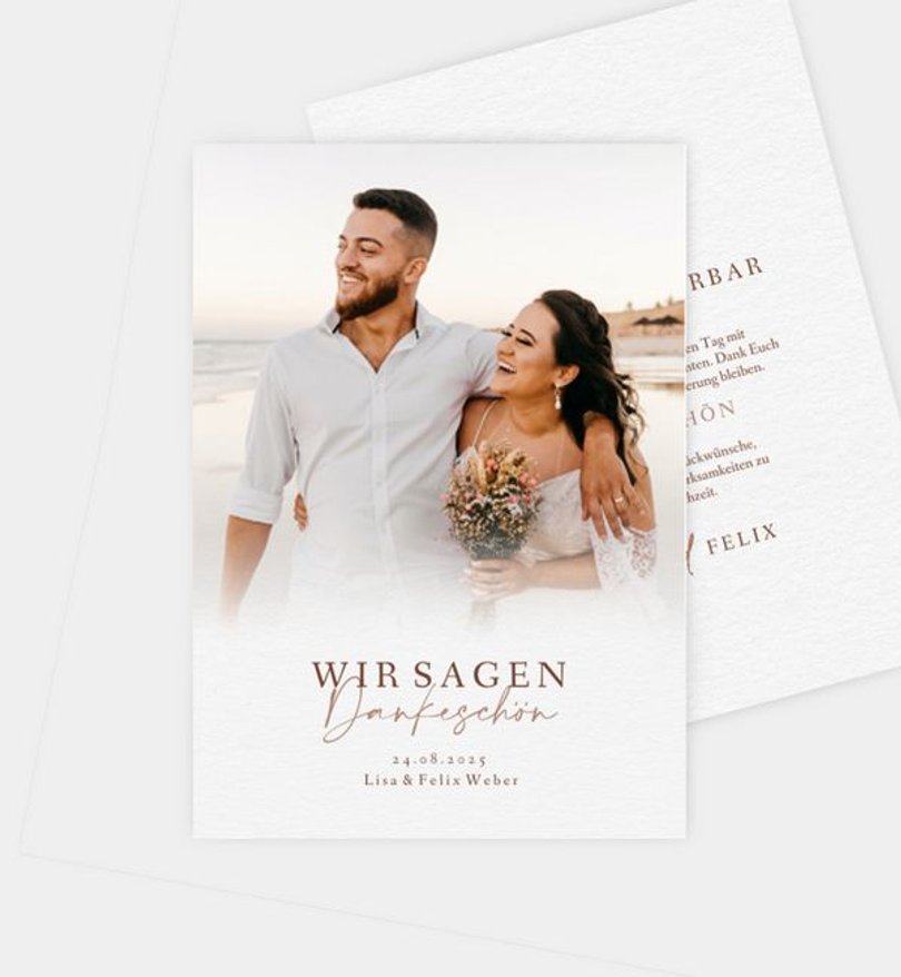 Dankeskarte Hochzeit Our Romance