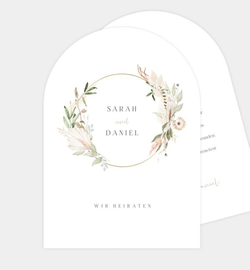 Einladungskarte Hochzeit Boho Frame