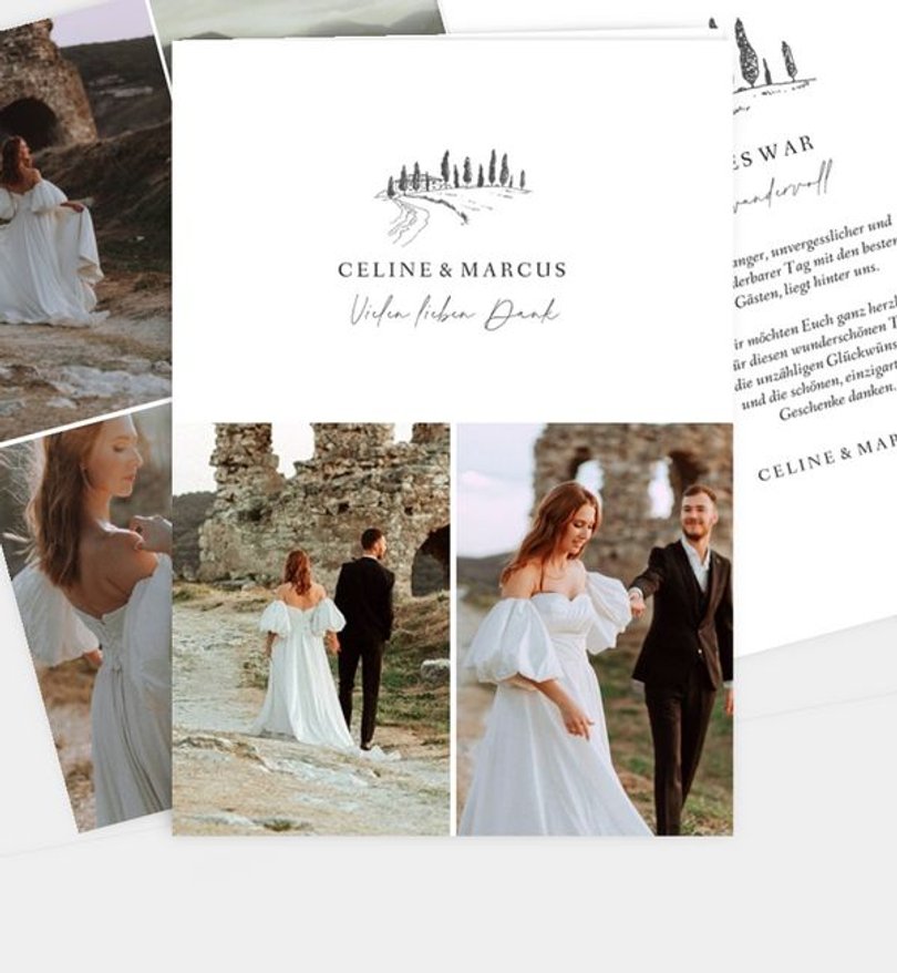 Dankeskarte Hochzeit Tuscany