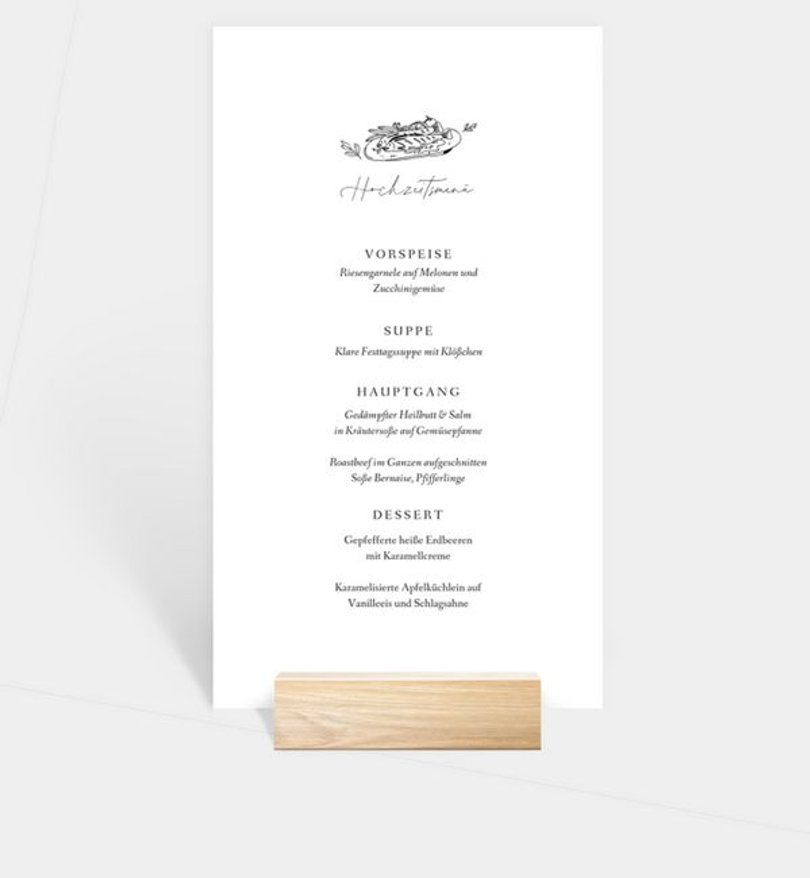 Menükarte Hochzeit Tuscany