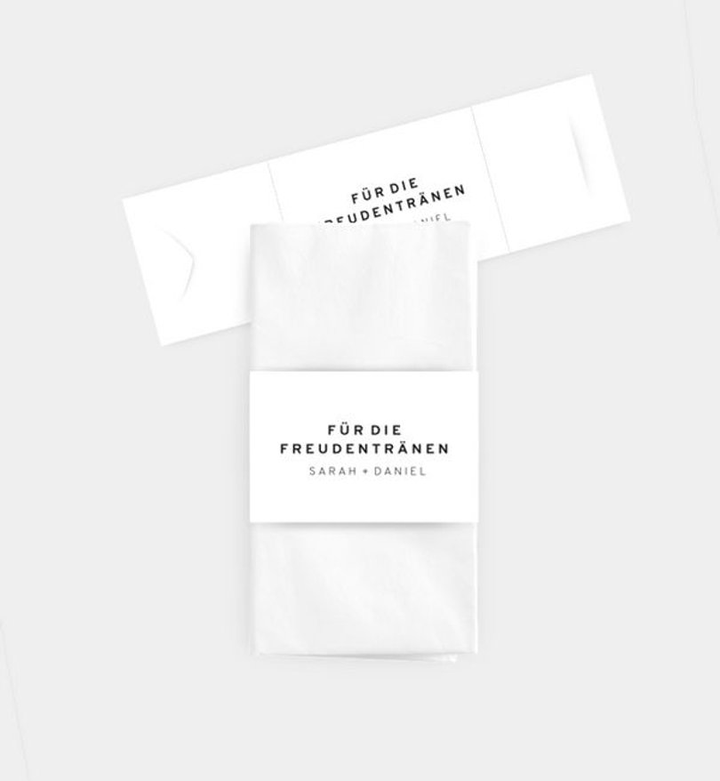 Taschentücher Banderole Hochzeit Amour