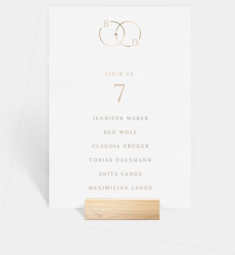 Gruppentischkarte Hochzeit Tag der Liebe