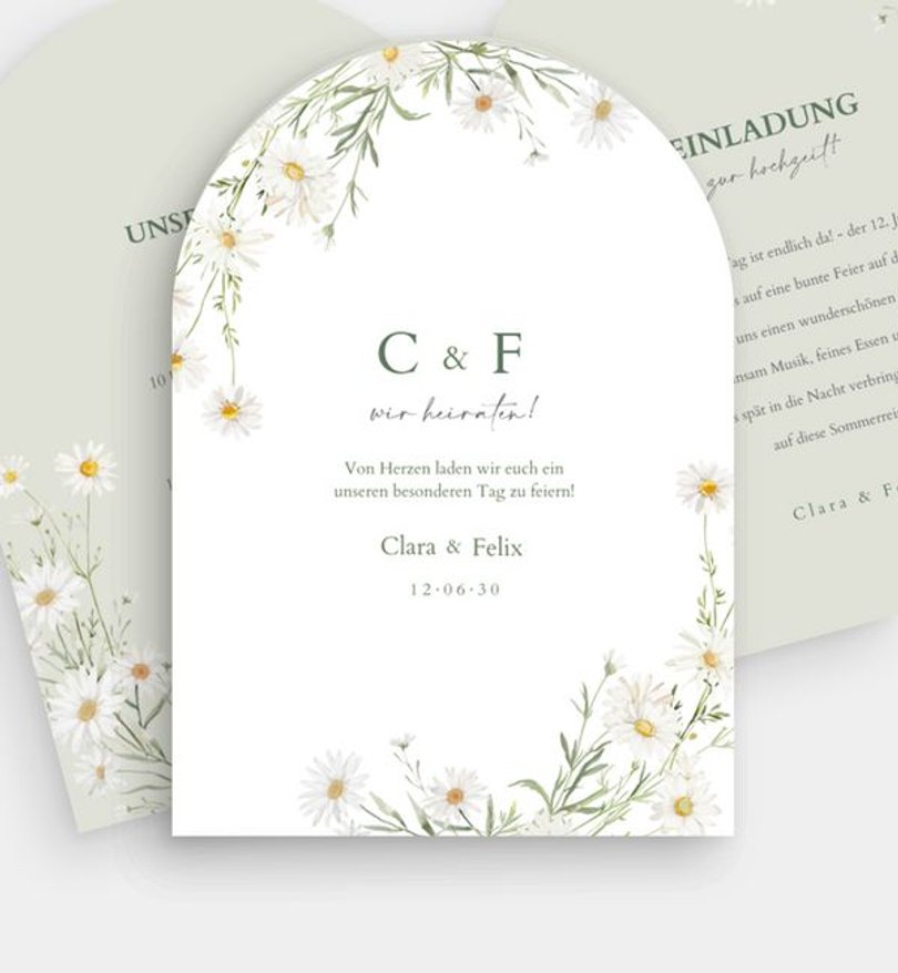 Einladungskarte Hochzeit Daisy Dreams