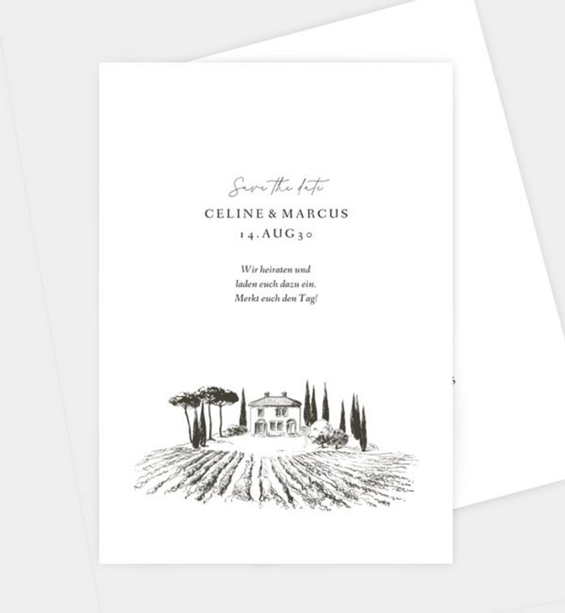 Save-The-Date Karte Hochzeit Tuscany