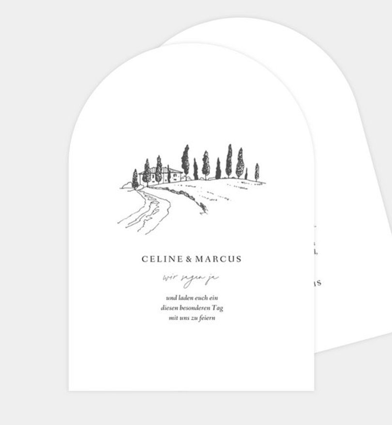 Einladungskarte Hochzeit Tuscany