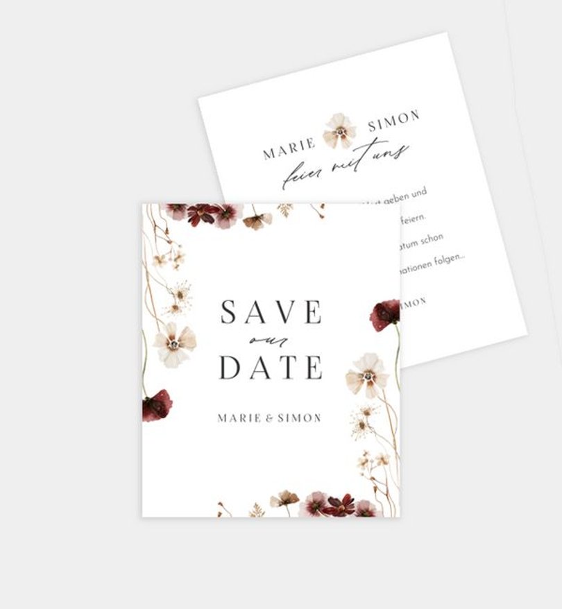 Save-The-Date Karte Hochzeit Wild Flora