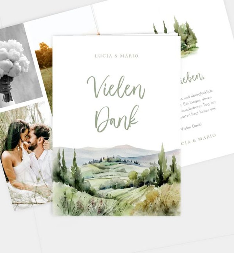Dankeskarte Hochzeit Toskana