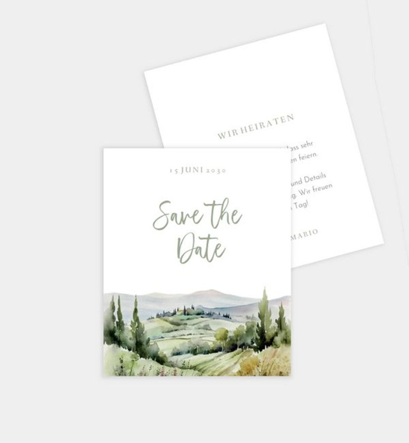 Save-The-Date Karte Hochzeit Toskana