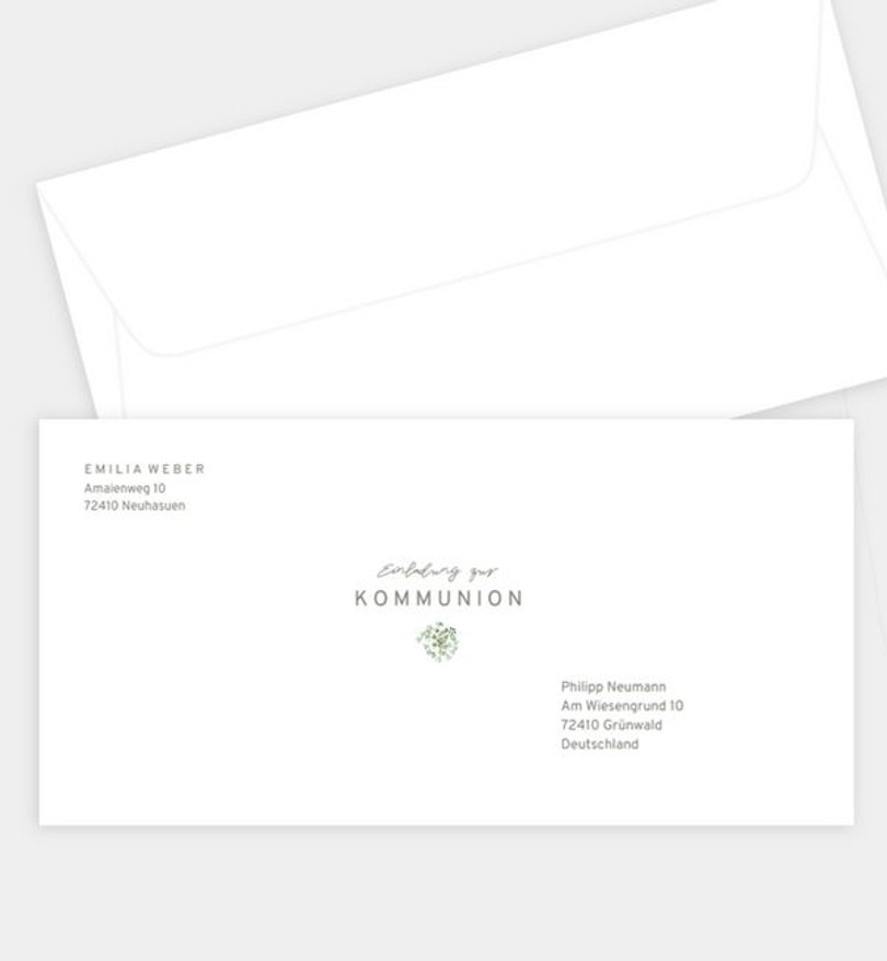 Briefumschlag Kommunion Schleierkraut