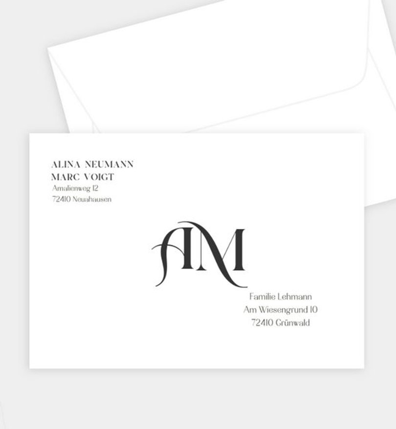 Briefumschlag Hochzeit Initials of Love
