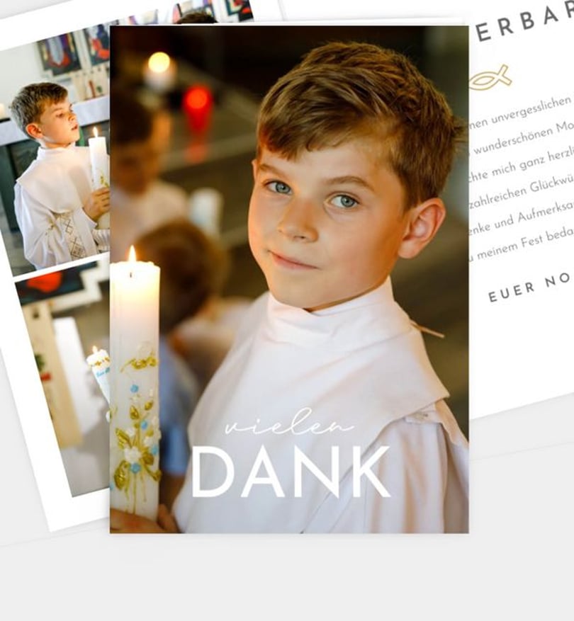 Dankeskarte Kommunion Edles Fest