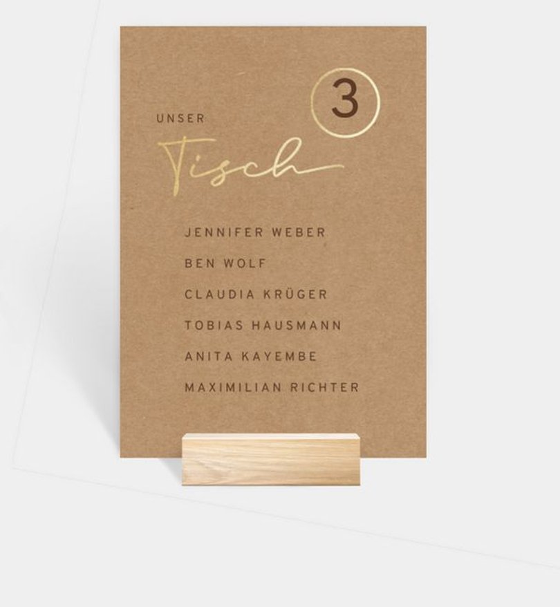 Gruppentischkarte Hochzeit Für immer Ja