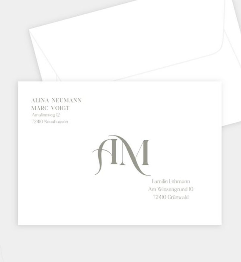 Briefumschlag Hochzeit Initials of Love