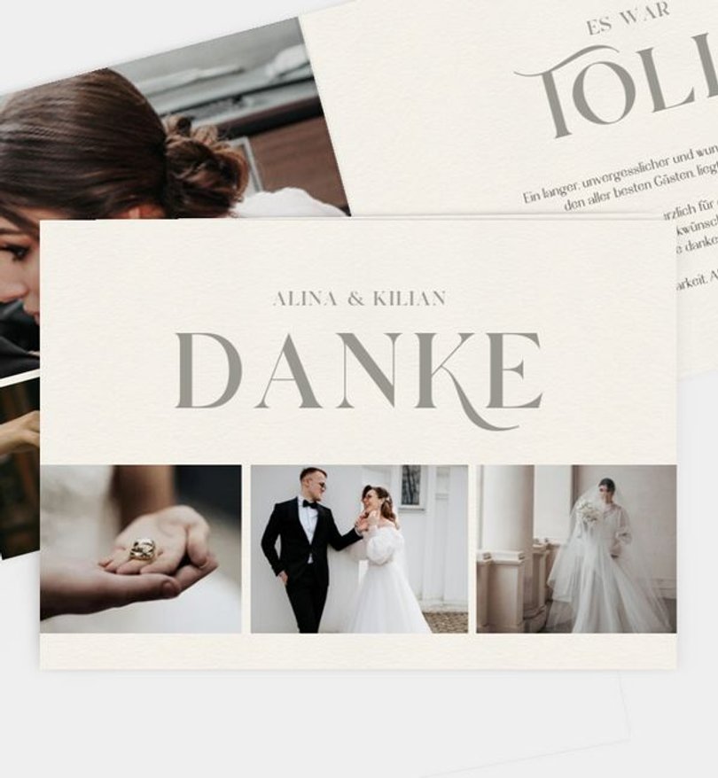 Dankeskarte Hochzeit Initials of Love