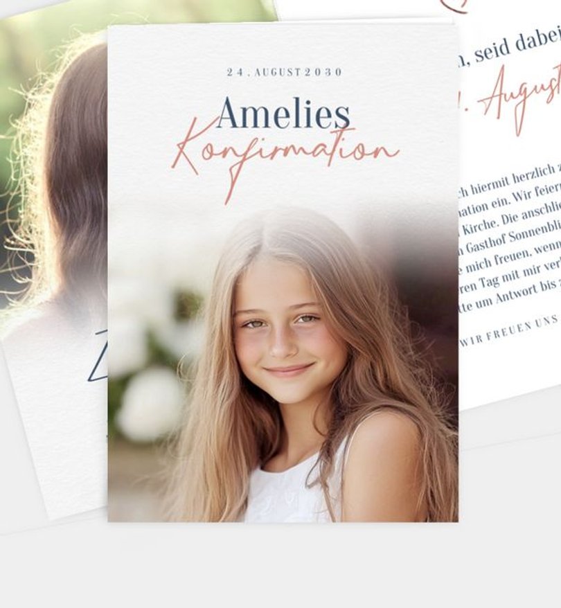 Einladungskarte Konfirmation Weicher Übergang