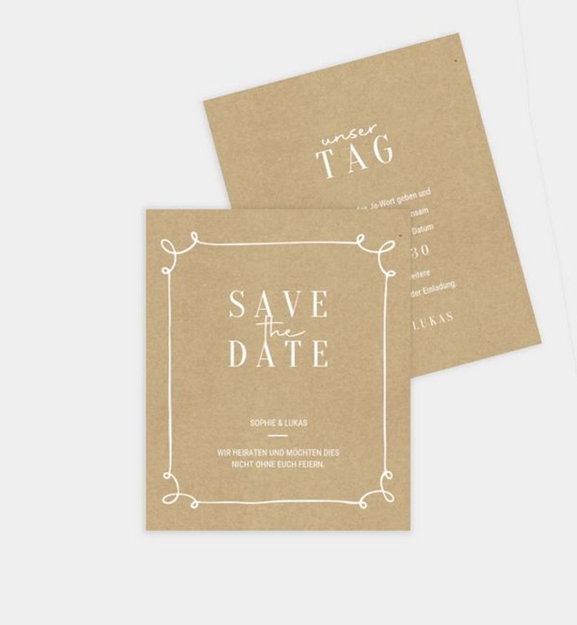 Save-The-Date Karte Hochzeit Handdrawn Frame