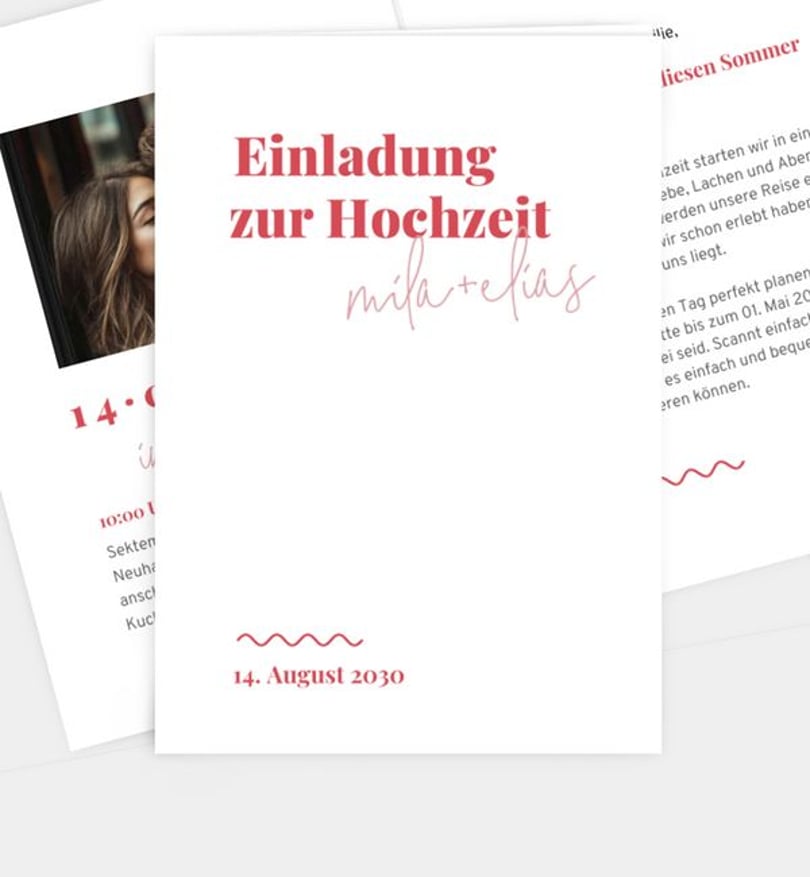 Einladungskarte Hochzeit Now Forever