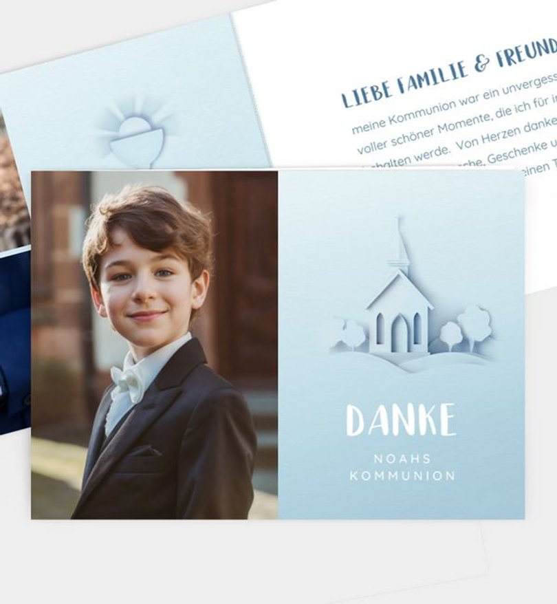 Dankeskarte Kommunion Ubi Caritas