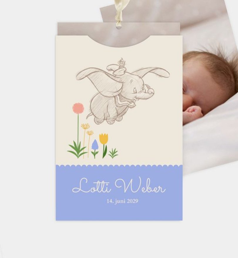 Geburtsanzeige Geburt Dumbo · Love And Happiness