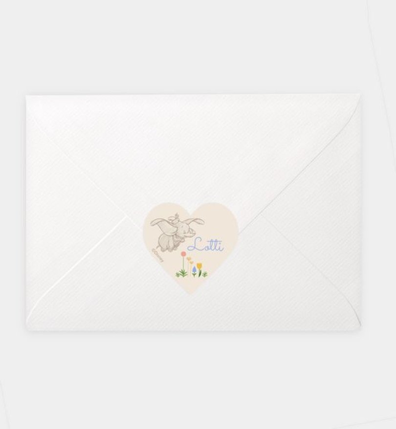 Siegelsticker Geburt Dumbo · Love And Happiness