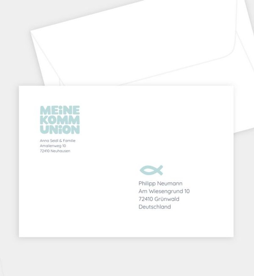 Briefumschlag Kommunion Title Typo