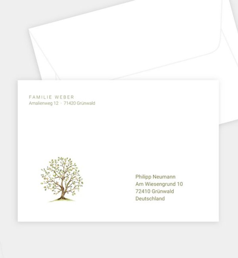 Briefumschlag Kommunion Baum des Lebens
