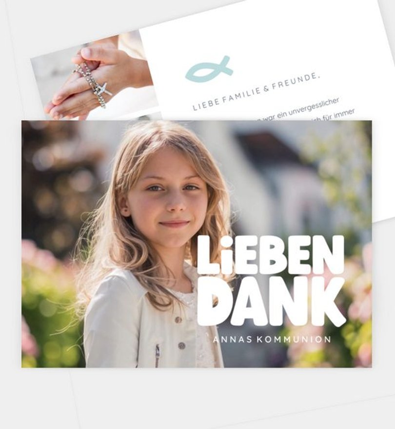 Dankeskarte Kommunion Title Typo