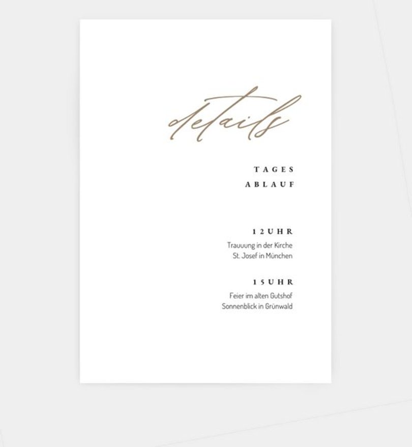 Einlegeblatt bedruckt Hochzeit The best yes