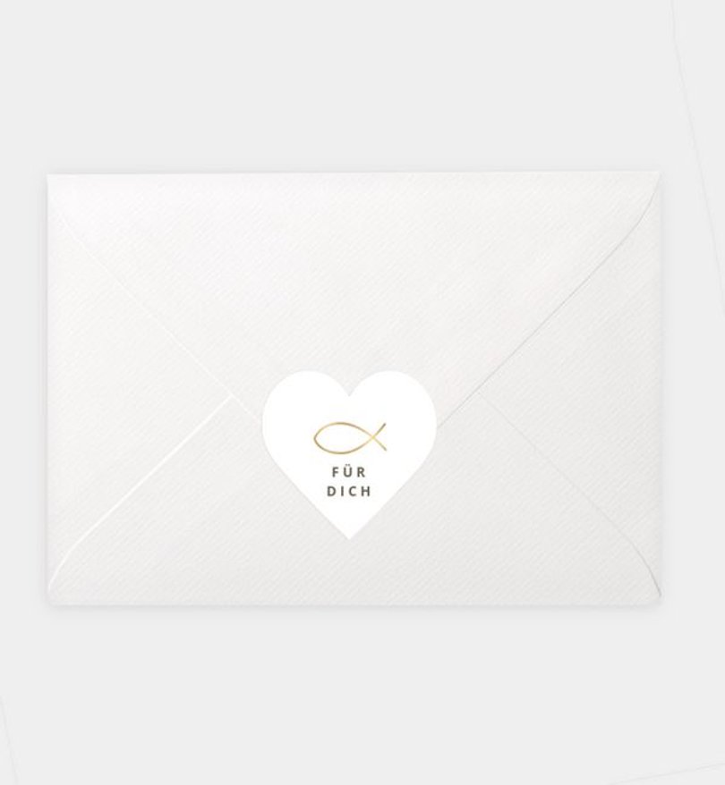 Siegelsticker Kommunion Fish Outline