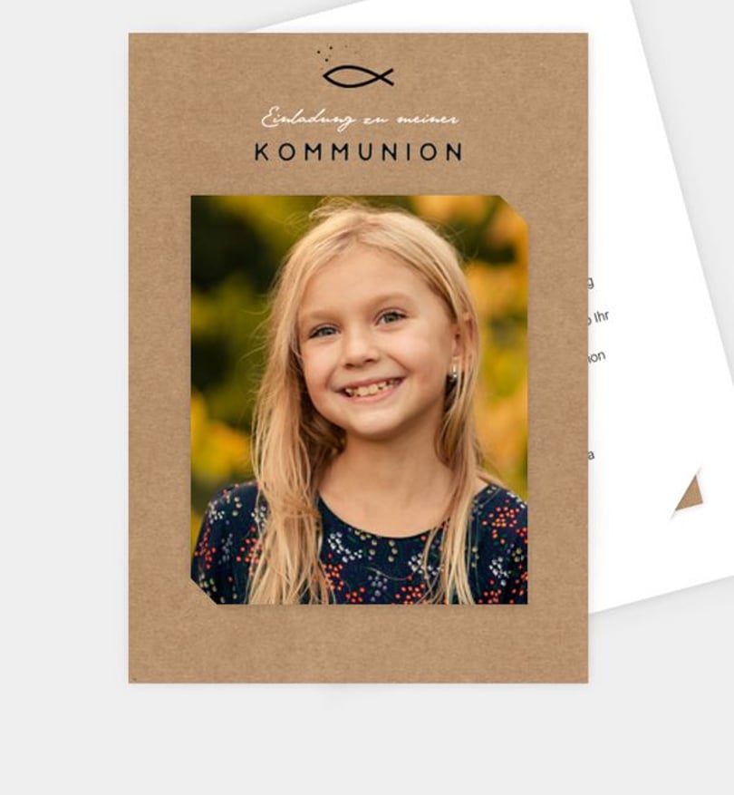 Einladungskarte Kommunion Familienpost · Crafty