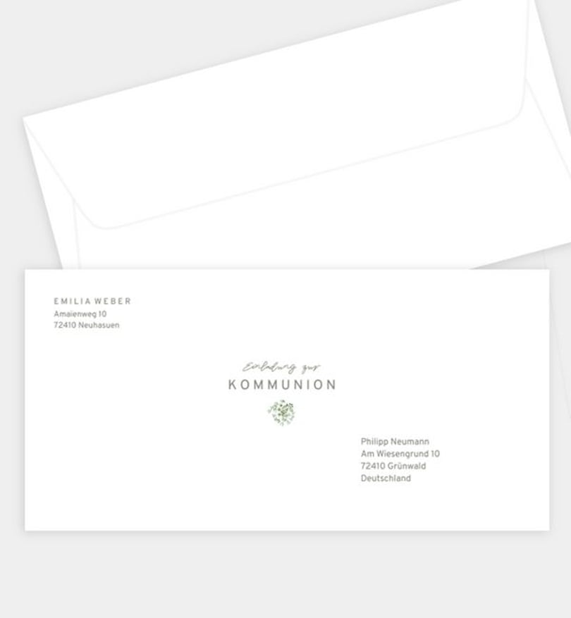 Briefumschlag kommunion/briefumschlag/occasion Schleierkraut