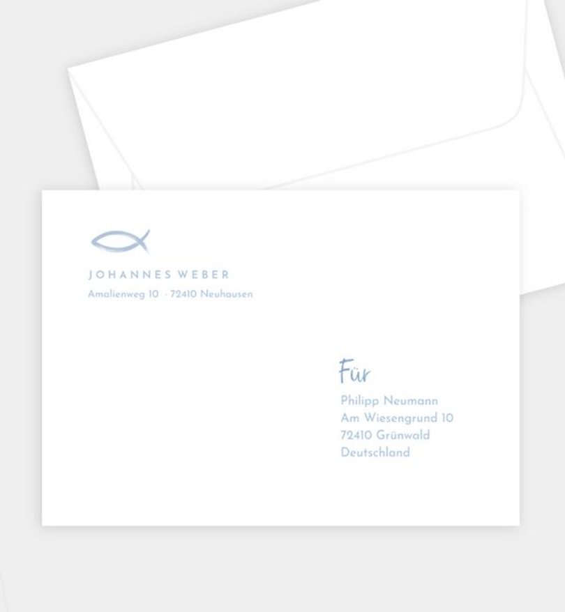 Briefumschlag Konfirmation Stamp Fish