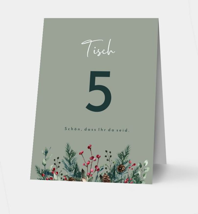 Tischnummer weihnachten/geschaeftlich/tischnummer/occasion Crafty green