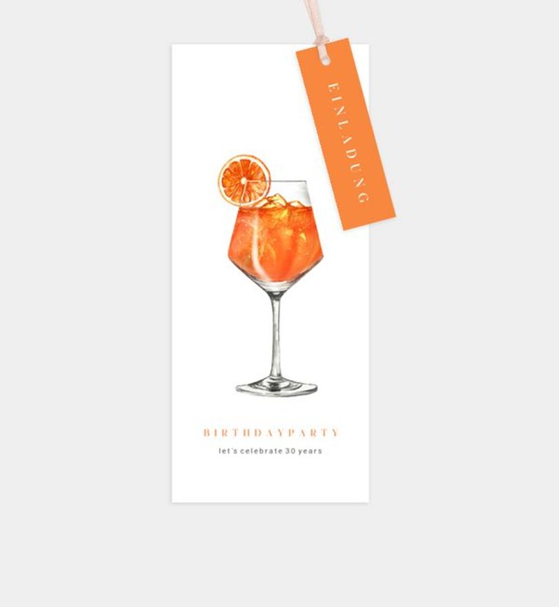 Einladungskarte Geburtstag Cocktailparty