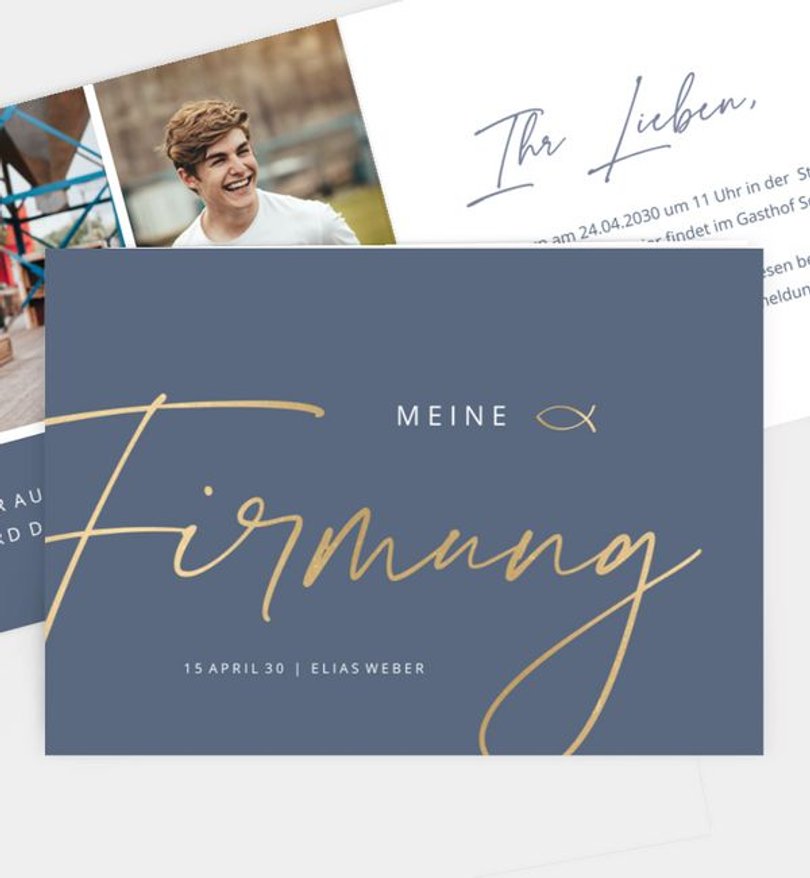 Einladungskarte Firmung Dark & Foil