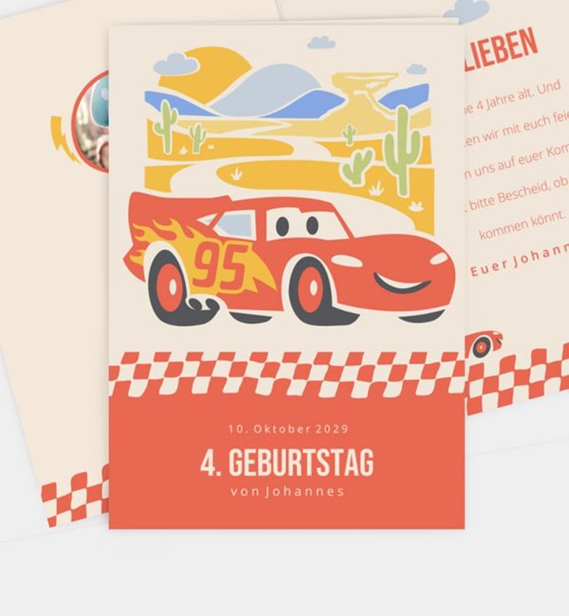 Einladungskarte Kindergeburtstag Cars · All about Cars