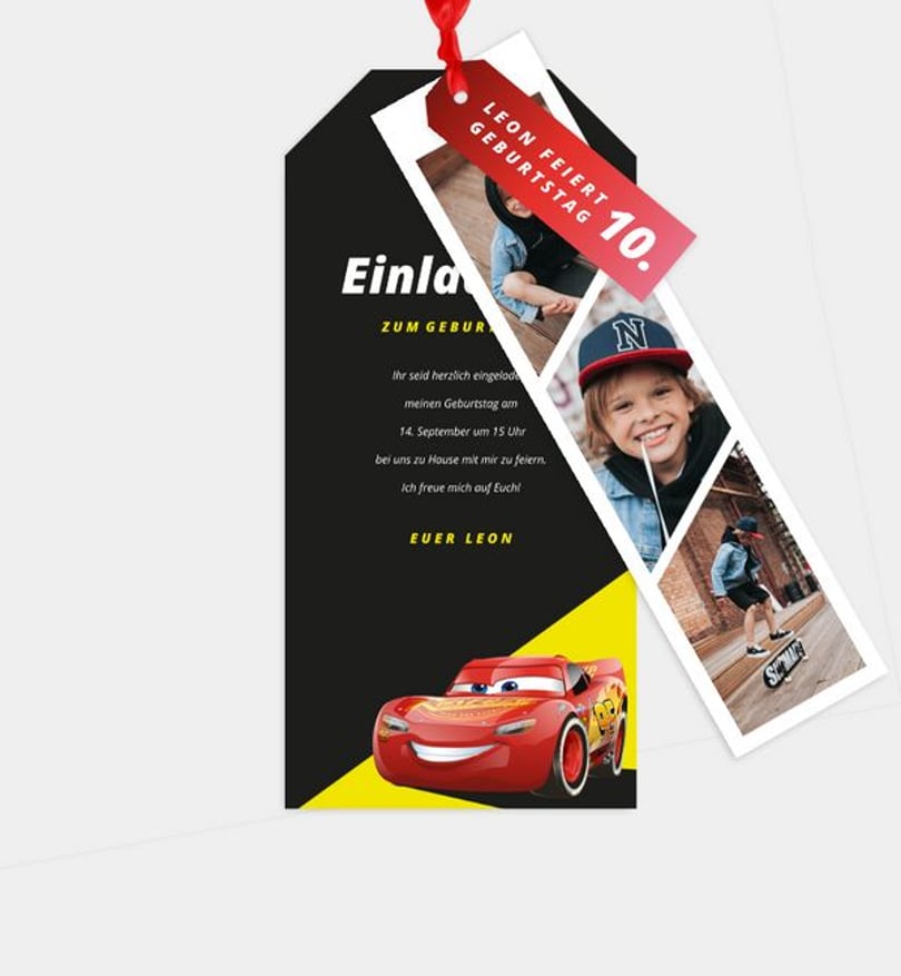 Einladungskarte Kindergeburtstag Cars · Race ready