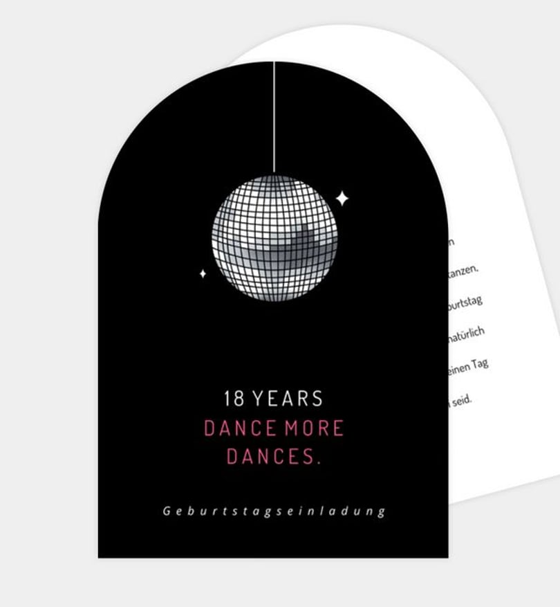 Einladungskarte Geburtstag Discokugel