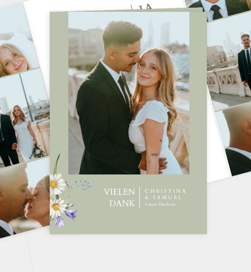 Dankeskarte Hochzeit Jardín