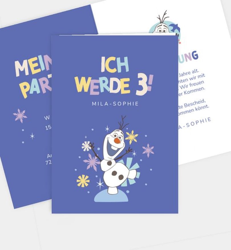 Einladungskarte Kindergeburtstag Olaf