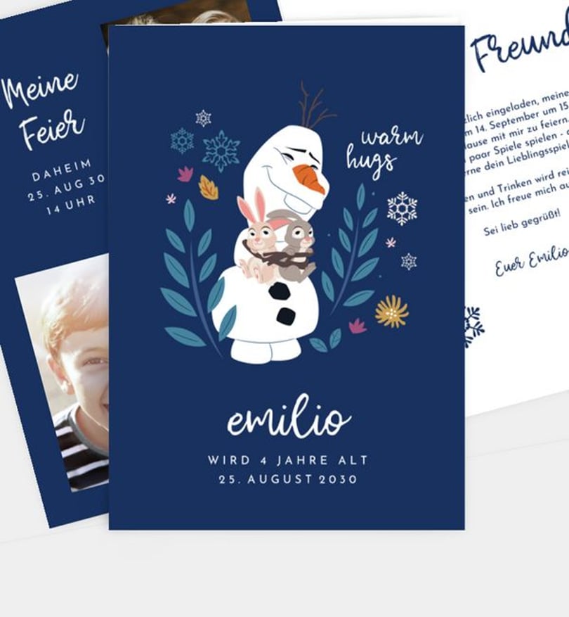 Einladungskarte Kindergeburtstag Frozen · Nurture