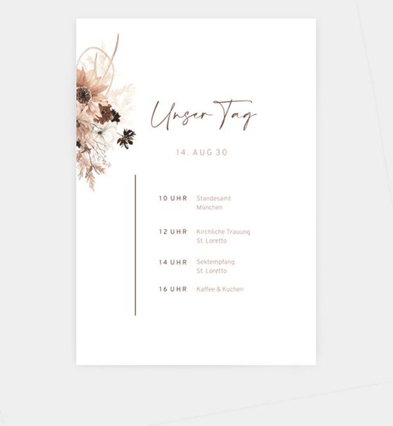 Einlegeblatt bedruckt Hochzeit Precious Yes