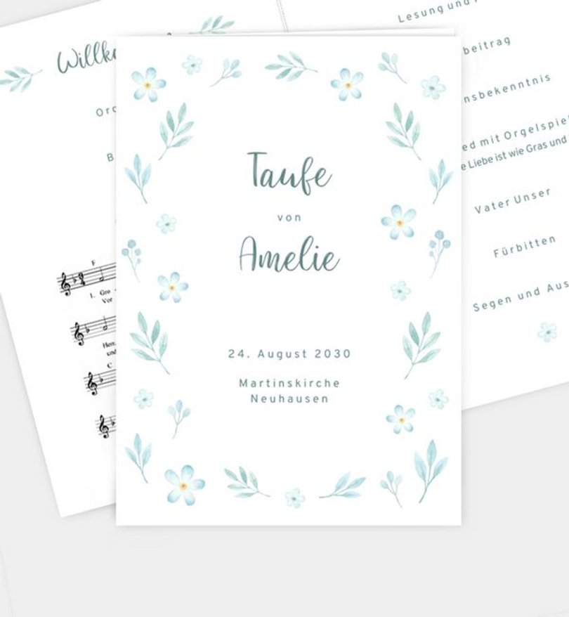 Kirchenheft Taufe Watercolor Pattern